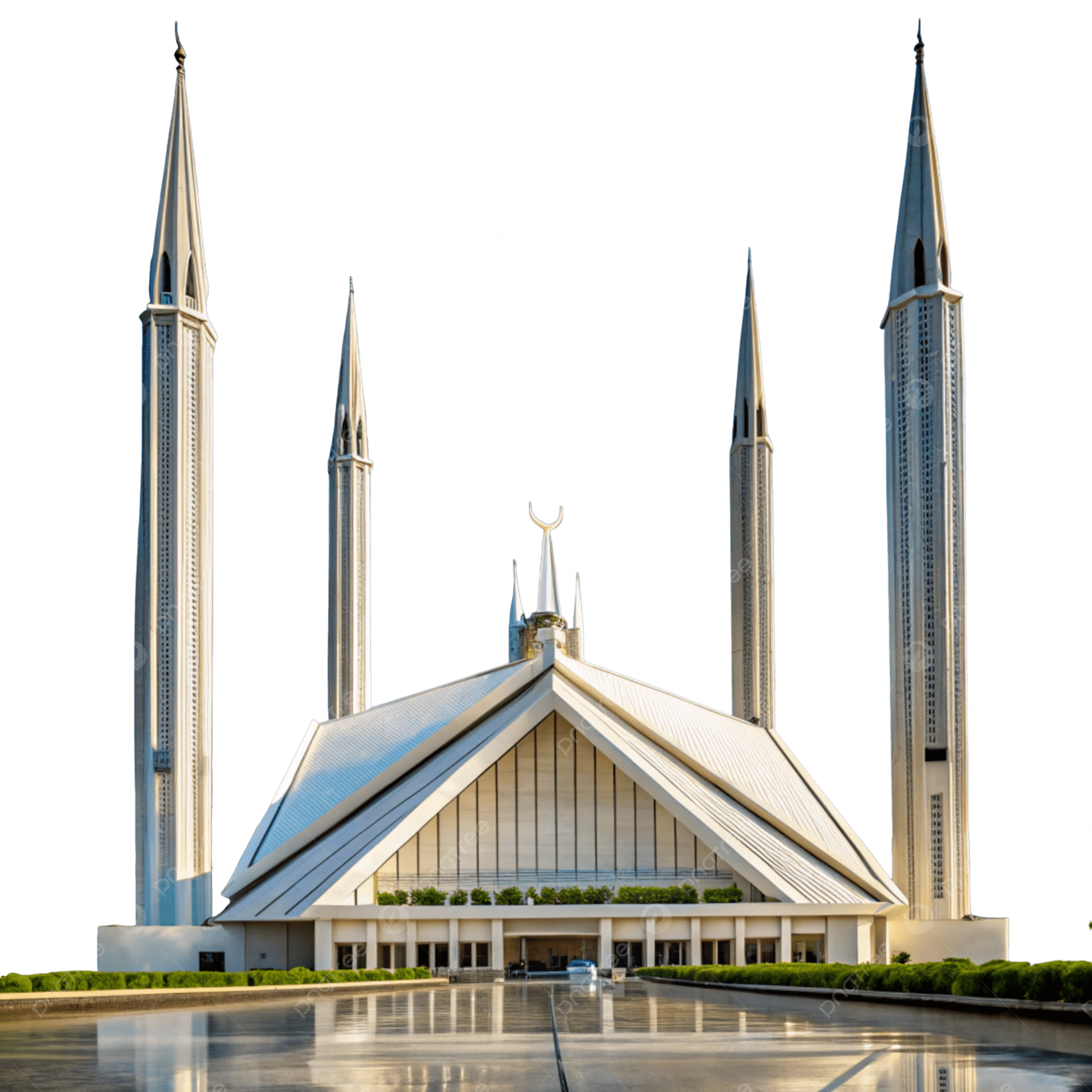 pngtree stunning faisal mosque surrounded by lush greenery and mountainous landscape png image 18961434
